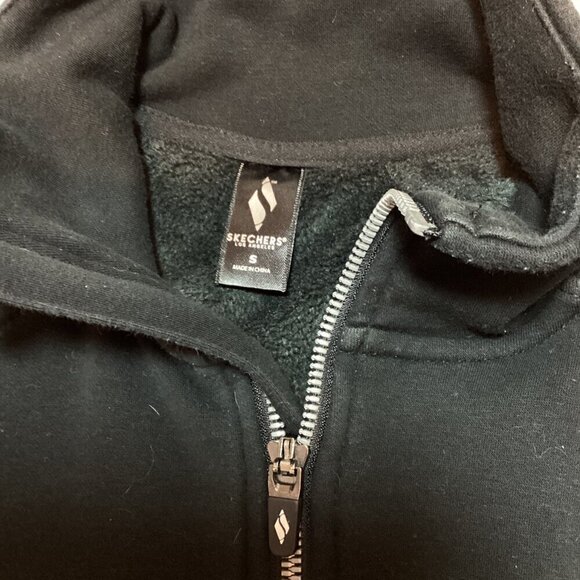 Skechers Go Walk Fleece Full Zip Jacket Sz S Black 71M - Picture 7 of 8